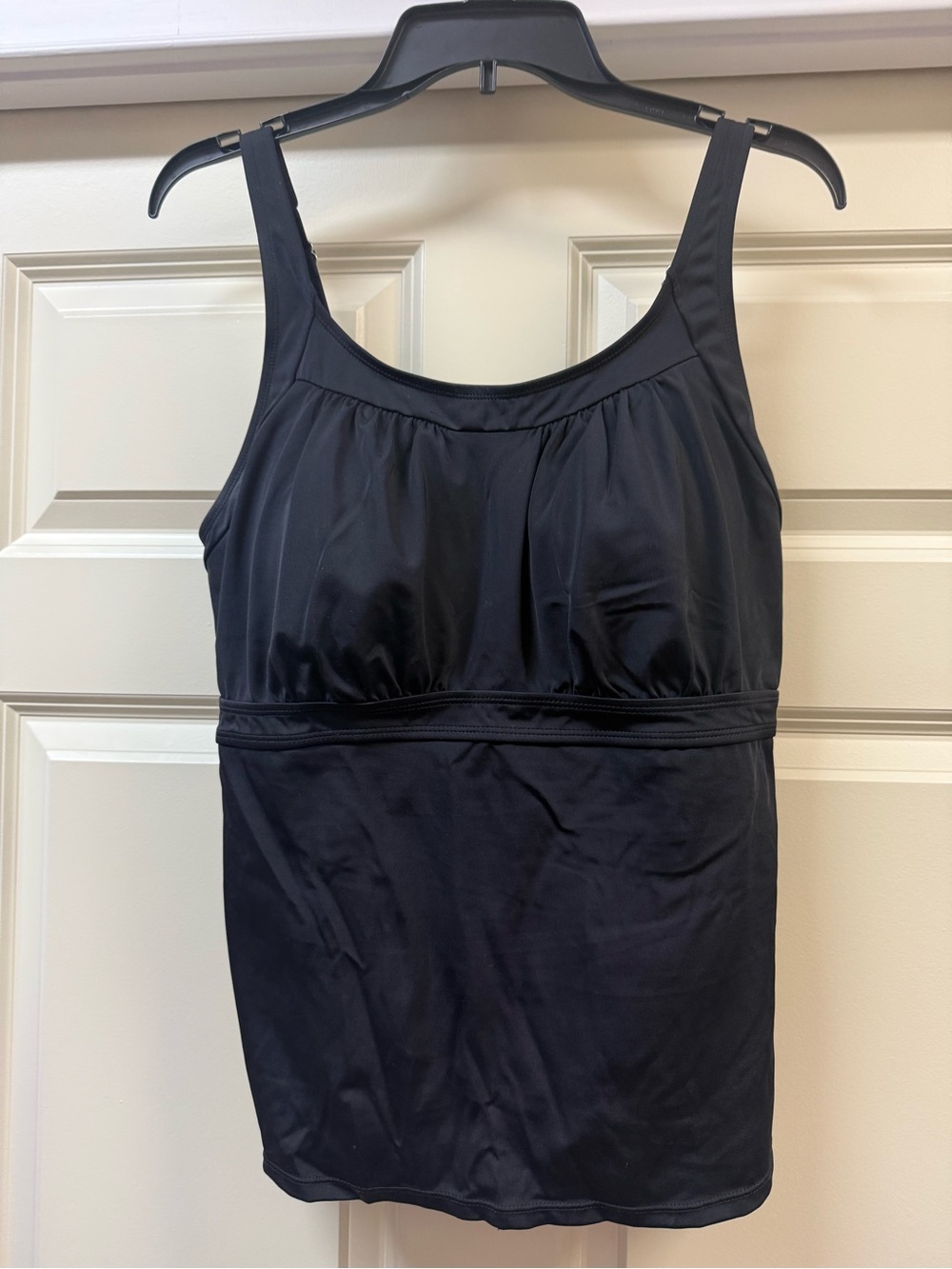 Black Women's Tankini Top - Classic Swim Coverage